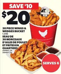 Independent Grocer 30 PIECE WINGS & WEDGES BUCKET offer