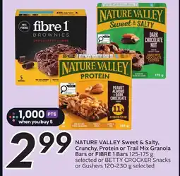 Sobeys NATURE VALLEY Sweet & Salty, Crunchy, Protein or Trail Mix Granola Bars or FIBRE 1 Bars offer