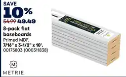 RONA Metrie 7/16 x 3-1/2 x 10' 8-pack flat baseboards offer