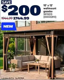 RONA Landon & Co. by RONA., 10' x 12' wallmount gazebo offer