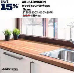 RONA LEADVISION 6' wood countertops offer