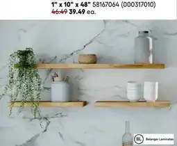RONA Belanger Laminates 1 x 10 x 48 Envivo and CenterPointe decorative shelving offer