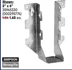 RONA SIMPSON STRONG TIE 2 x 6 joist hangers offer