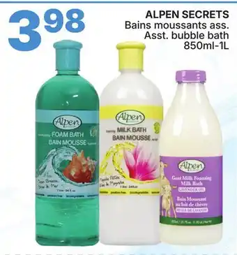 Rossy ALPEN SECRETS Asst. bubble bath offer