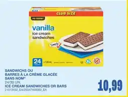 Wholesale Club SANDWICHS OU BARRES À LA CRÈME GLACÉE, 24/30 UN offer