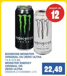 Wholesale Club BOISSONS MONSTER ORIGINAL OU ZERO ULTRA offer