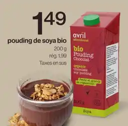 Avril pouding de soya bio offer