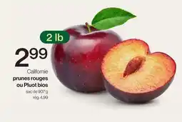 Avril Californie prunes rouges ou Pluot bios offer