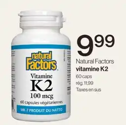 Avril Natural Factors vitamine K2 offer