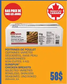 Wholesale Club POITRINES DE POULET DÉSOSSÉES, SANS PEAU ASSAISONNÉES NON CUITES offer