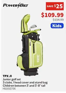 Sports Experts POWERBILT TPX J1 Junior golf set offer