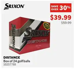 Sports Experts SRIXON DISTANCE Box of 24 golf balls offer