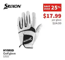 Sports Experts SRIXON HYBRID Golf glove offer