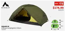 Sports Experts MCKINLEY ESCAPE 2P 2-Person camping tent, 2 doors offer