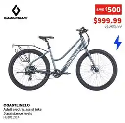 Sports Experts DIAMONDBACK COASTLINE 1.0 Adult electric-assist bike offer
