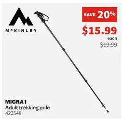 Sports Experts MCKINLEY MIGRA 1 Adult trekking pole offer
