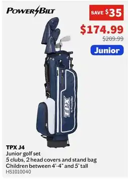 Sports Experts POWERBILT TPX J4 Junior golf set offer