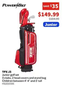 Sports Experts POWERBILT TPX J3 Junior golf set offer