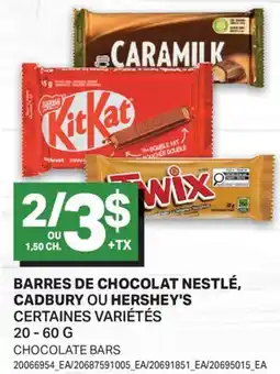 L'Intermarché BARRES DE CHOCOLAT NESTLÉ, CADBURY OU HERSHEY'S | CHOCOLATE BARS offer