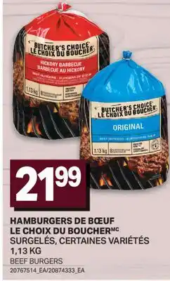 L'Intermarché HAMBURGERS DE BŒUF LE CHOIX DU BOUCHER | BEEF BURGERS offer