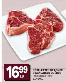 L'Intermarché CÔTELETTES DE LONGE D'AGNEAU DU QUÉBEC | LAMB LOIN CHOPS offer