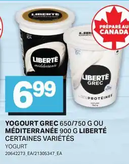 L'Intermarché YOGOURT GREC 650/750 G OU MÉDITERRANÉE 900 G LIBERTÉ | YOGURT offer