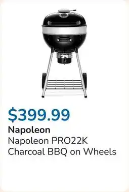 Club Piscine Napoleon PRO22K Charcoal BBQ on Wheels offer