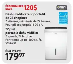 Home Hardware 22 pint portable dehumidifier offer