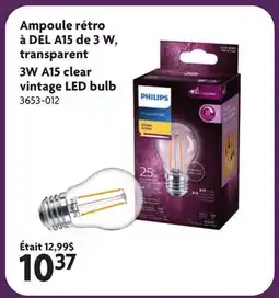Home Hardware 3W A15 clear vintage LED bulb offer