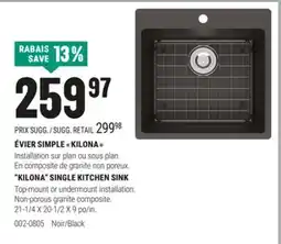 BMR ÉVIER SIMPLE KILONA offer