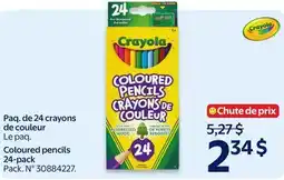 Walmart Crayola Coloured pencils 24-pack offer