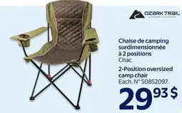 Walmart 2-Position oversized camp chair offer