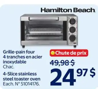 Walmart Hamilton Beach 4-Slice stainless steel toaster oven offer