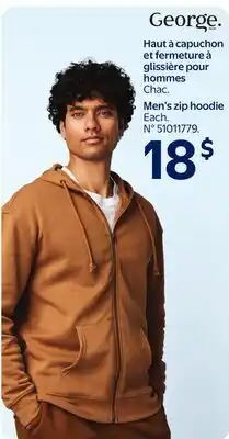 Walmart Men's Zip Hoodie offer
