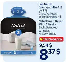 Walmart Natrel fine-filtered 2% milk offer