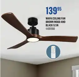 Canac Wapa Ceiling Fan Brown Wood and Black 52in offer