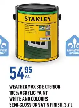 Canac Weathermax SD Exterior 100% Acrylic Paint White and Colours offer