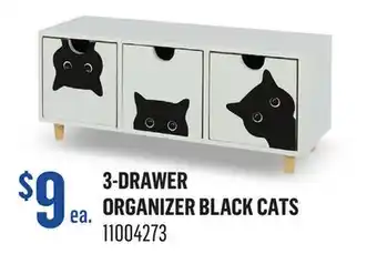 Canac 3-Drawer Organizer Black Cats offer