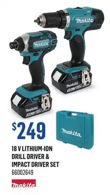Canac 18 V LITHIUM-ION DRILL DRIVER & IMPACT DRIVER SET offer