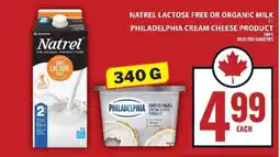 Food Basics Natrel Lactose Free or Organic Milk / Philadelphia Cream Cheese offer