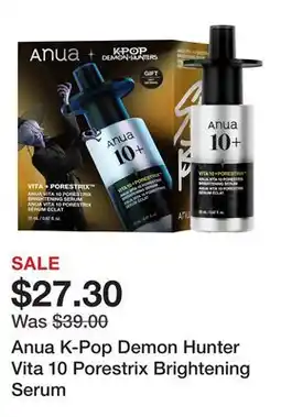 Sephora Anua K-Pop Demon Hunter Vita 10 Porestrix Brightening Serum offer