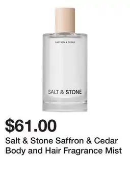 Sephora Salt & Stone Saffron & Cedar Body and Hair Fragrance Mist offer