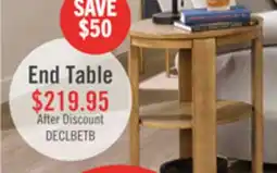 The Brick Declan 18 Modern Round End Table with Shelf – Natural Wood offer
