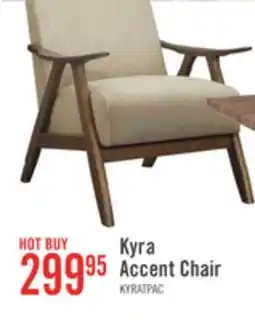 The Brick Kyra 28.5 Linen-Look Fabric Accent Chair with Curved Arms and Wood Frame - Taupe offer