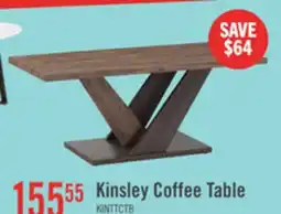 The Brick Kinsley 43.3 Modern Coffee Table - Dark Brown Wood offer