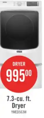 The Brick Maytag 7.3 Cu. Ft. Electric Dryer - White - Stackable - YMED5630HW offer