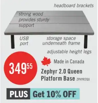 The Brick Zephyr 2.0 Queen Platform Base offer