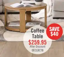 The Brick Declan 31.5 Modern Round Coffee Table with Casters – Natural Wood offer