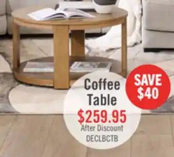 The Brick Declan 31.5 Modern Round Coffee Table with Casters – Natural Wood offer