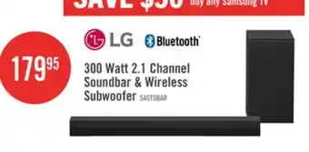 The Brick LG 300 WATT 2.1 CHANNEL SOUNDBAR & WIRELESS SUBWOOFER offer